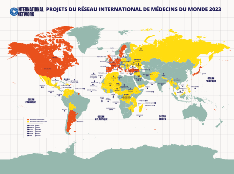 Médecins du Monde Réseau international | Carte projets 2023