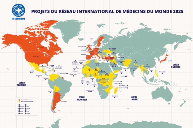 Carte projets Réseau international Médecins du Monde 2025