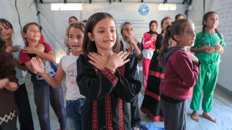 Gaza, novembre 2025. Activités récréatives pour les enfants. Tawheed shelter © Médecins du Monde